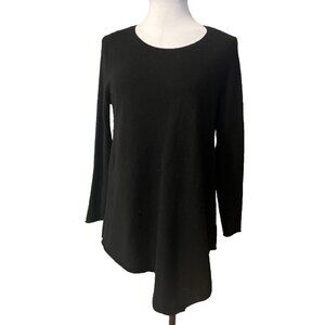 JOIE Women's Wool Cashmere Sweater S Small Black Tunic Longer Length